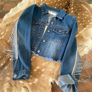 Medium Cropped Jean Jacket with Beads